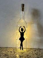 Ballerina, Lighted Wine Bottle. Clear, Frosted, Cobalt Blue, Battery Powered LED, Gift for him/her, Best Friend Present