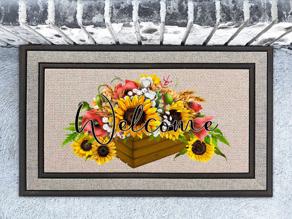 Fall Sunflower Welcome Doormat