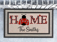 Ladybug HOME Welcome Personalized Doormat