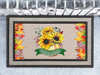 Sunflower and Pumpkin Welcome Doormat