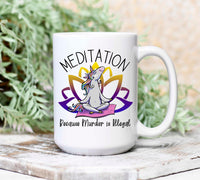 Meditation because Murder is Illegal Mug