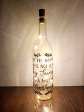 Our Friendship Lighted Wine Bottle. Clear, Frosted, Cobalt Blue