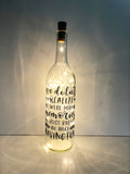 We Didn't Realize We Were Making Memories Lighted Wine Bottle. Clear, Frosted, Cobalt Blue