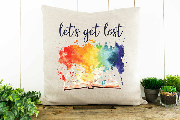 Let's Get Lost, Books Decorative Pillow
