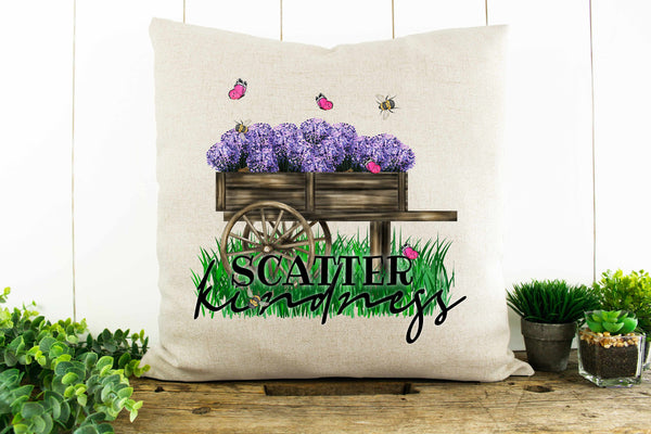 Scatter Kindness, Flowers Decorative Pillow