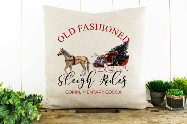 Old Fashioned Sleigh Rides  Decorative Pillow