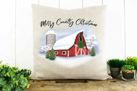 Merry Country Christmas Decorative Pillow