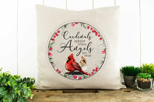 Cardinals Appear When Angels are Near Decorative Pillow