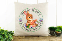 Bunny Kisses and Easter Wishes Decorative Pillow