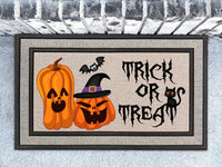 Trick or Treat Pumpkin Halloween Rubber Backed Doormat