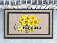 Welcome Daffodil Flower Doormat