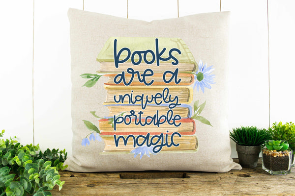 Books Are A Uniquely Portable Magic Decorative Pillow