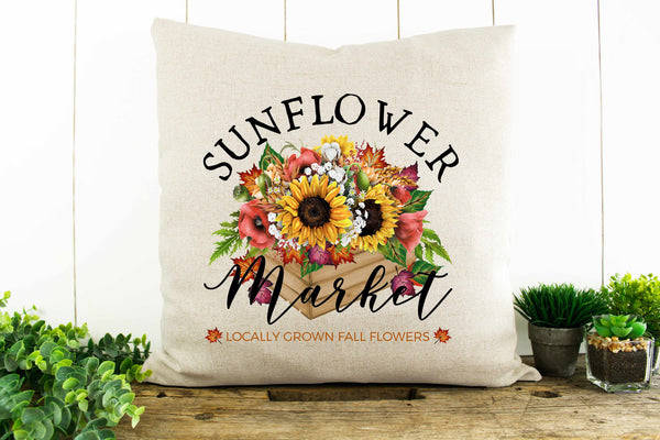 Sunflower Market Decorative Pillow