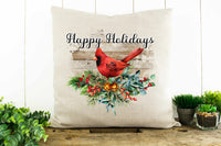 Happy Holidays, Cardinals Decorative Pillow
