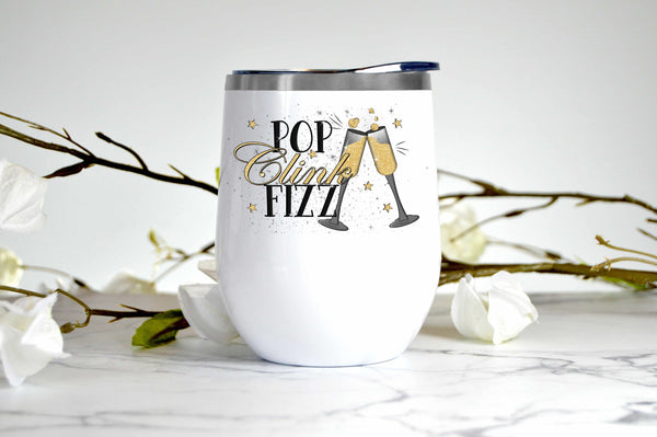 Pop Clink Fizz wine tumbler