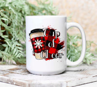 Cup of Cheer , Red and Black Plaid, Mug