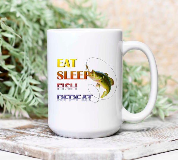 Eat Sleep Fish Repeat Mug