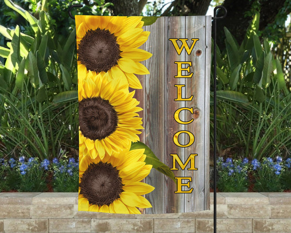 Farmhouse Sunflower Welcome Garden Flag