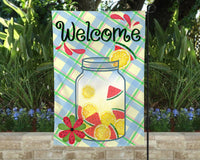 Lemonade and Watermelon Welcome Garden Flag