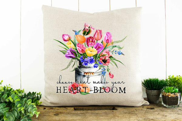 Choose What Makes Your Heart Bloom Decorative Pillow