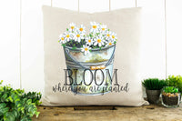 Bloom Where You Are Planted, Daisy Decorative Pillow