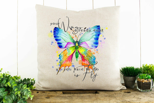 Your Wings Already Exist, Butterfly Decorative Pillow