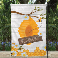 Bee Our Guest, Honeycomb Garden Flag