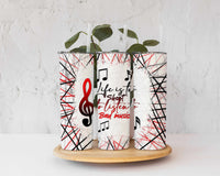Life is Too Short for Bad Music 20 ounce skinny stainless steel tumbler, Custom, Gift for Him, Present for Her