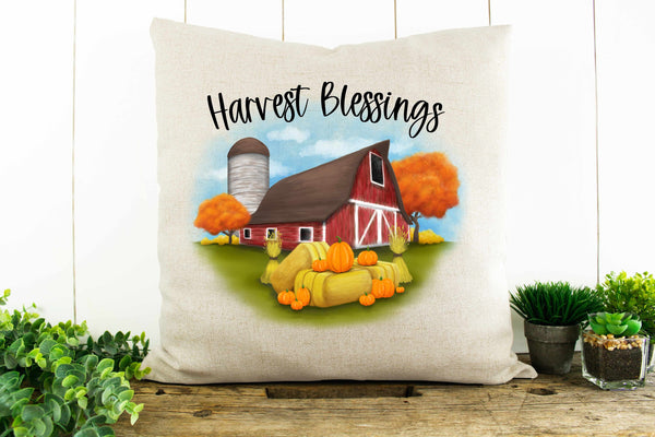 Harvest Blessings, decorative pillow, 16 X 16, Housewarming, Gifts for Her, Home Décor