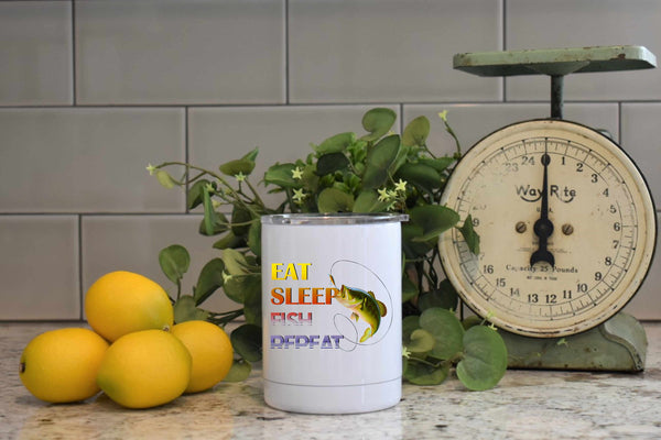 Eat Sleep Fish Repeat 10 oz lowboy tumbler, Custom, Gift for Him, Present for Her