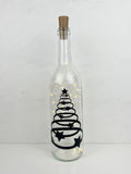 Star and Circle Christmas Tree Lighted Wine Bottle. Clear, Frosted, Cobalt Blue, Battery Powered LED, Gift for him/her, Best Friend Present