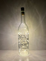 The Influence of a Teacher Lighted Wine Bottle. Clear, Frosted, Cobalt Blue, Battery Powered LED, Gift for him/her, Best Friend Present