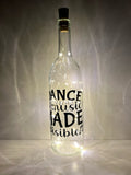 Dance is Music Made Visible Lighted Wine Bottle. Clear, Frosted, Cobalt Blue, LED, Gift for him/her Best Friend Present
