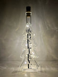 We Believe Lighted Christmas Glass Tree. Clear. Battery Powered LED, Gift for him/her, Best Friend Present Decoration